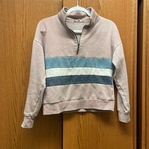 Pink striped crew neck